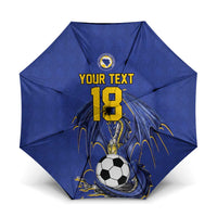 Custom Bosnia and Herzegovina Football 2026 Umbrella Blue Dragon National Pride