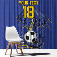 Custom Bosnia and Herzegovina Football 2026 Window Curtain Blue Dragon National Pride