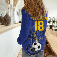 Custom Bosnia and Herzegovina Football 2026 Women Casual Shirt Blue Dragon National Pride