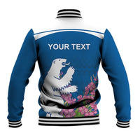 Personalized Greenland National Day Baseball Jacket Polar Bear With Dwarf Fireweed