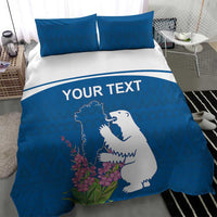 Personalized Greenland National Day Bedding Set Polar Bear With Dwarf Fireweed