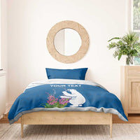 Personalized Greenland National Day Bedding Set Polar Bear With Dwarf Fireweed