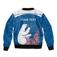 Personalized Greenland National Day Bomber Jacket Polar Bear With Dwarf Fireweed