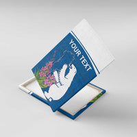 Personalized Greenland National Day Canvas Wall Art Polar Bear With Dwarf Fireweed
