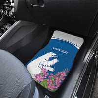 Personalized Greenland National Day Car Mats Polar Bear With Dwarf Fireweed