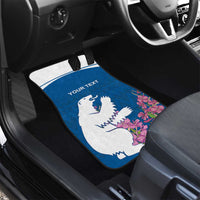 Personalized Greenland National Day Car Mats Polar Bear With Dwarf Fireweed