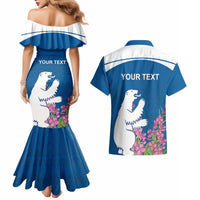 Personalized Greenland National Day Couples Matching Mermaid Dress and Hawaiian Shirt Polar Bear With Dwarf Fireweed