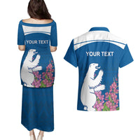 Personalized Greenland National Day Couples Matching Puletasi and Hawaiian Shirt Polar Bear With Dwarf Fireweed