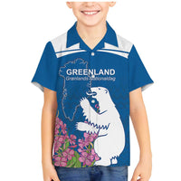 Personalized Greenland National Day Family Matching Mermaid Dress and Hawaiian Shirt Polar Bear With Dwarf Fireweed