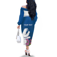 Personalized Greenland National Day Family Matching Off The Shoulder Long Sleeve Dress and Hawaiian Shirt Polar Bear With Dwarf Fireweed