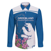 Personalized Greenland National Day Family Matching Off Shoulder Short Dress and Hawaiian Shirt Polar Bear With Dwarf Fireweed