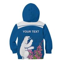 Personalized Greenland National Day Kid Hoodie Polar Bear With Dwarf Fireweed