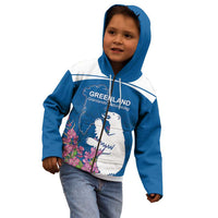 Personalized Greenland National Day Kid Hoodie Polar Bear With Dwarf Fireweed