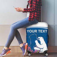 Personalized Greenland National Day Luggage Cover Polar Bear With Dwarf Fireweed