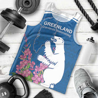 Personalized Greenland National Day Men Tank Top Polar Bear With Dwarf Fireweed