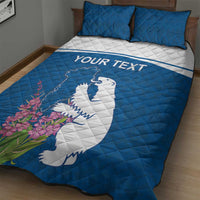 Personalized Greenland National Day Quilt Bed Set Polar Bear With Dwarf Fireweed
