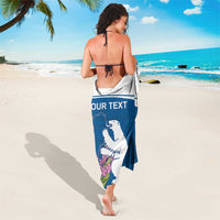 Personalized Greenland National Day Sarong Polar Bear With Dwarf Fireweed