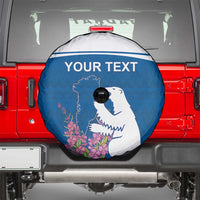 Personalized Greenland National Day Spare Tire Cover Polar Bear With Dwarf Fireweed