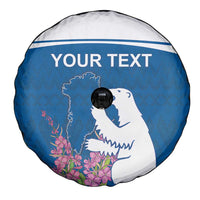 Personalized Greenland National Day Spare Tire Cover Polar Bear With Dwarf Fireweed