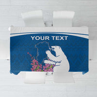 Personalized Greenland National Day Tablecloth Polar Bear With Dwarf Fireweed