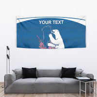 Personalized Greenland National Day Tapestry Polar Bear With Dwarf Fireweed