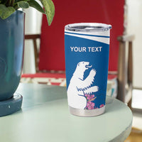 Personalized Greenland National Day Tumbler Cup Polar Bear With Dwarf Fireweed