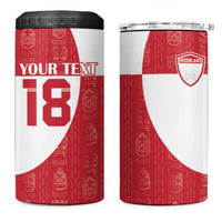 Custom Greenland Football 4 in 1 Can Cooler Tumbler Polar-Bamserne Tupilaq Pattern