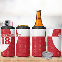 Custom Greenland Football 4 in 1 Can Cooler Tumbler Polar-Bamserne Tupilaq Pattern