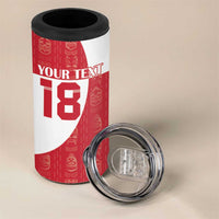 Custom Greenland Football 4 in 1 Can Cooler Tumbler Polar-Bamserne Tupilaq Pattern