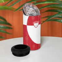 Custom Greenland Football 4 in 1 Can Cooler Tumbler Polar-Bamserne Tupilaq Pattern