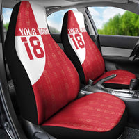 Custom Greenland Football Car Seat Cover Polar-Bamserne Tupilaq Pattern