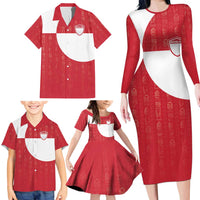 Custom Greenland Football Family Matching Long Sleeve Bodycon Dress and Hawaiian Shirt Polar-Bamserne Tupilaq Pattern