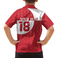 Custom Greenland Football Family Matching Off The Shoulder Long Sleeve Dress and Hawaiian Shirt Polar-Bamserne Tupilaq Pattern