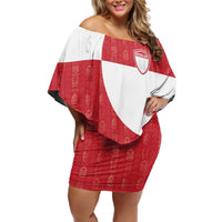 Custom Greenland Football Family Matching Off Shoulder Short Dress and Hawaiian Shirt Polar-Bamserne Tupilaq Pattern