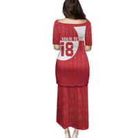 Custom Greenland Football Family Matching Puletasi and Hawaiian Shirt Polar-Bamserne Tupilaq Pattern