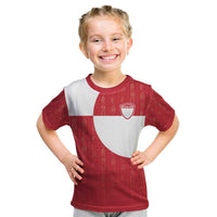 Custom Greenland Football Kid T Shirt Polar-Bamserne Tupilaq Pattern