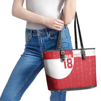 Custom Greenland Football Leather Tote Bag Polar-Bamserne Tupilaq Pattern