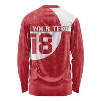 Custom Greenland Football Long Sleeve Shirt Polar-Bamserne Tupilaq Pattern