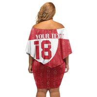 Custom Greenland Football Off Shoulder Short Dress Polar-Bamserne Tupilaq Pattern