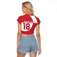 Custom Greenland Football Raglan Cropped T Shirt Polar-Bamserne Tupilaq Pattern