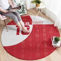 Custom Greenland Football Round Carpet Polar-Bamserne Tupilaq Pattern