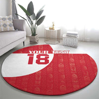 Custom Greenland Football Round Carpet Polar-Bamserne Tupilaq Pattern