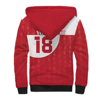 Custom Greenland Football Sherpa Hoodie Polar-Bamserne Tupilaq Pattern