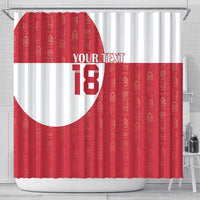 Custom Greenland Football Shower Curtain Polar-Bamserne Tupilaq Pattern