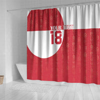 Custom Greenland Football Shower Curtain Polar-Bamserne Tupilaq Pattern