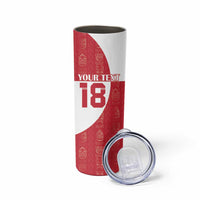 Custom Greenland Football Skinny Tumbler Polar-Bamserne Tupilaq Pattern