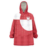 Custom Greenland Football Wearable Blanket Hoodie Polar-Bamserne Tupilaq Pattern