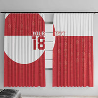 Custom Greenland Football Window Curtain Polar-Bamserne Tupilaq Pattern