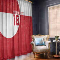 Custom Greenland Football Window Curtain Polar-Bamserne Tupilaq Pattern