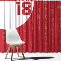 Custom Greenland Football Window Curtain Polar-Bamserne Tupilaq Pattern